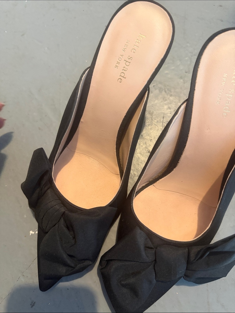 kate spade Black Bow Pointed-Toe Slip-On Mules - Picture 9 of 12